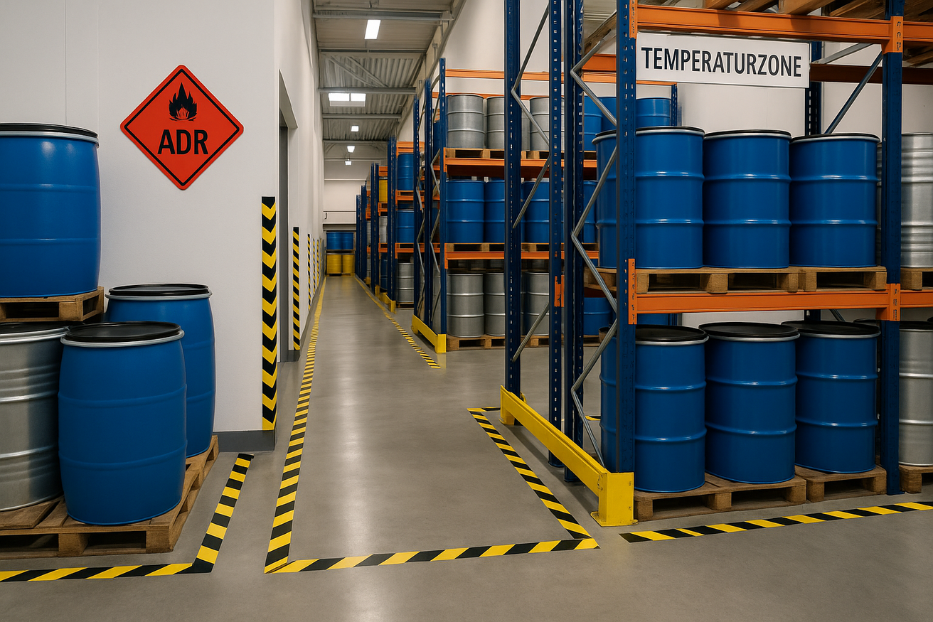 Temperatur- und Sicherheitszonen im Chemielager